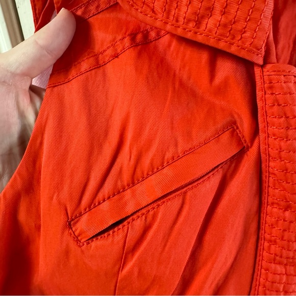 Multiples Orange Autumn Open Front Vest With Drawstring - Picture 4 of 6